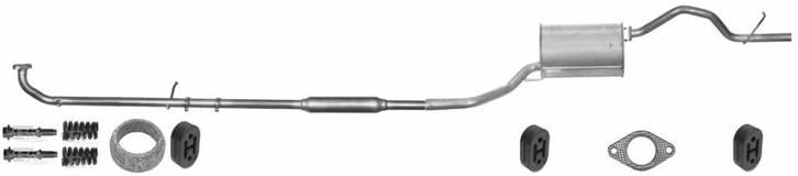 Complete uitlaat Middendemper + Einddemper Daihatsu Cuore, Auto-onderdelen, Uitlaatsystemen, Nieuw, Verzenden