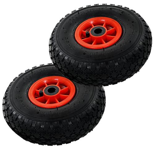 vidaXL Steekwagenwielen 2 st 3,00-4 (245x82) rubber, Doe-het-zelf en Verbouw, Lieren en Takels, Nieuw, Verzenden