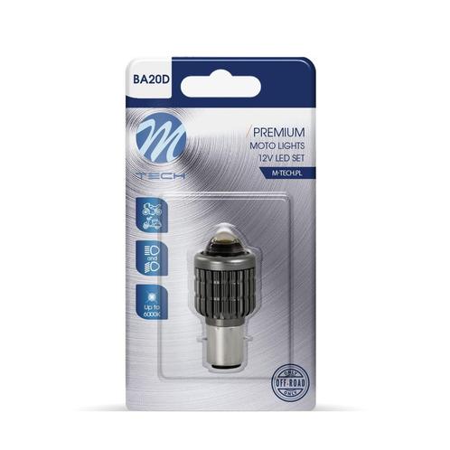 M-Tech LED - S2 BA20D 12V 2x 10W - Premium - Wit - Enkel, Motoren, Tuning en Styling, Verzenden