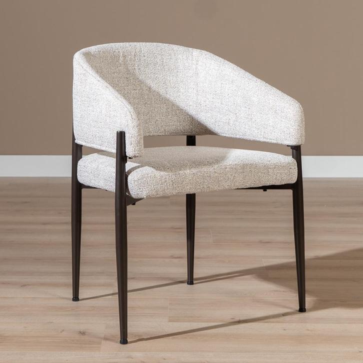 40% Korting: Eetkamerstoel Bret gemêleerde stof off, Huis en Inrichting, Stoelen, Zo goed als nieuw, Stof, Ophalen