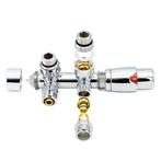 Chrome radiator aansluitset Haaks voor radiatoren met onder, Ophalen of Verzenden, Nieuw, Radiator, Hoog rendement (Hr)