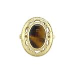 Gouden vintage ring met tijgeroog 14 kt, Ophalen of Verzenden, Nieuw