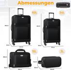 Kofferset - 4 delig - Trolley - Reiskofferset - Zwart - KESS, Verzenden, Nieuw
