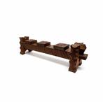 Kandelaar Brutalistische massiefhouten drievoudige