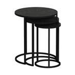 [en.casa] Bijzettafel set van 3 Frederiksværk marmer zwart, Verzenden, Nieuw
