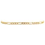 Gouden figaro armband 20 cm 14 krt, Sieraden, Tassen en Uiterlijk, Armbanden, Goud, Goud, Zo goed als nieuw, Verzenden