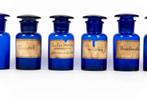 (6) Kobalt Blauwe Apothekersflessen, Antiek en Kunst, Ophalen