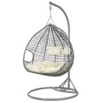 Hangstoel met frame - ei stoel voor 2 personen - grijs beige, Huis en Inrichting, Stoelen, Ophalen of Verzenden, Nieuw