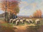 Theodoor Selhorst (1891-1982) - Schaapherder met kudde in, Antiek en Kunst, Kunst | Schilderijen | Klassiek