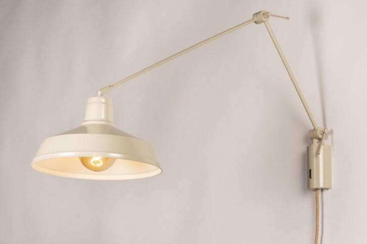 Rietveld Wandlampen - Beige, Zand - Metaal, Huis en Inrichting, Lampen | Wandlampen, Verzenden