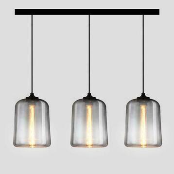 Smoke Glazen Hanglamp, 3 Houders, 25 cm