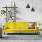 vidaXL Slaapbank met armleuningen fluweel geel, Verzenden, Nieuw, Stof, 200 tot 250 cm