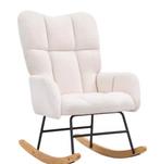 Ergonomische Schommelstoel Fluffy – Comfortabel Wit Design, Verzenden, Wit, Nieuw, Hout