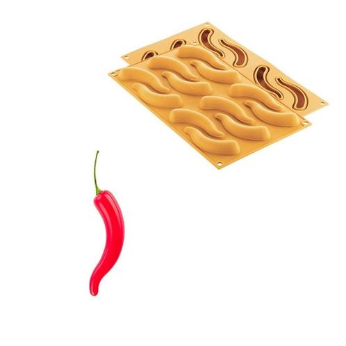 Silikomart Siliconen Vorm Chilipeper (12) 91x31x16mm**, Hobby en Vrije tijd, Taarten en Cupcakes maken, Nieuw, Verzenden