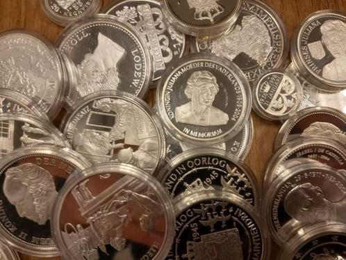 Zilveren penningen per kilo, Postzegels en Munten, Penningen en Medailles, Nederland, Zilver, Ophalen of Verzenden