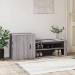 vidaXL Schoenenkast 130x35x54 cm bewerkt hout grijs sonoma, Huis en Inrichting, Verzenden, Nieuw