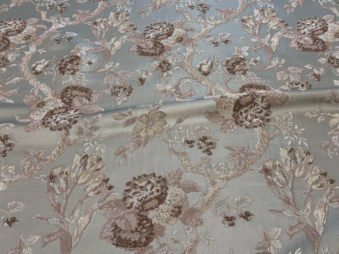 Elegante weelde: Zijde lampasso met ingeweven bloemmotieven, Antiek en Kunst, Antiek | Kleden en Textiel