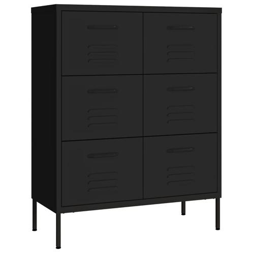 Stalen Ladekast Zwart 80cm - Nieuwstaat! Tweedekansje, Huis en Inrichting, Kasten | Ladekasten, 5 laden of meer, 25 tot 50 cm