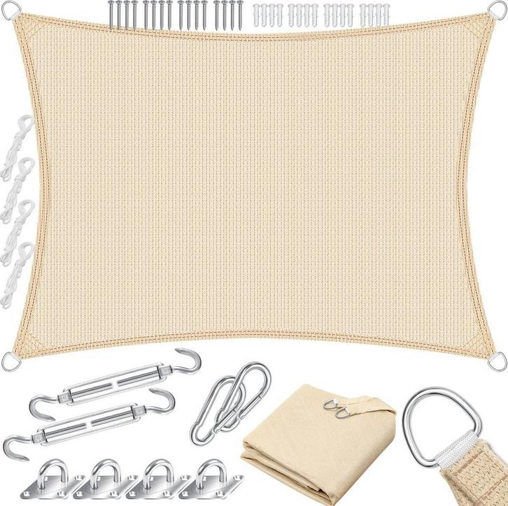 Schaduwdoek - zonnedoek - zonwering - 3x4 meter - met, Tuin en Terras, Tuinsets en Loungesets, Verzenden