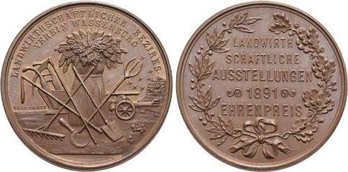Bronze-medaille 1891 Bayern-wasserburg a Inn, Postzegels en Munten, Penningen en Medailles, Verzenden