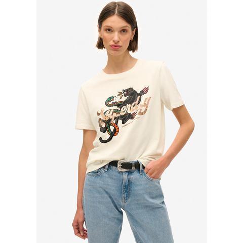 Superdry Shirt met print Tattoo Script Relaxed Tshirt, Kleding | Dames, T-shirts, Nieuw, Verzenden