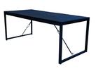 Mangohouten Eettafel Rechthoek Duncan 200 cm Zwart, Verzenden, 50 tot 100 cm, Industriële meubels, Rechthoekig