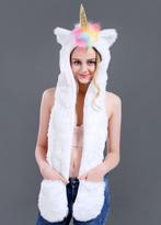 Hood Eenhoorn Wit met Regenboog Manen Unicorn Muts Wanten Oo, Kleding | Dames, Mutsen, Sjaals en Handschoenen, Nieuw, Ophalen of Verzenden