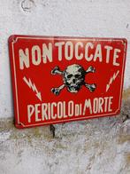 Wandbord - pericolo - Metaal, Antiek en Kunst