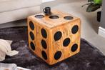Massieve kubuskruk CUBE 41cm naturel Mindiholz bijzettafel, Huis en Inrichting, Tafels | Sidetables, Ophalen of Verzenden, Nieuw