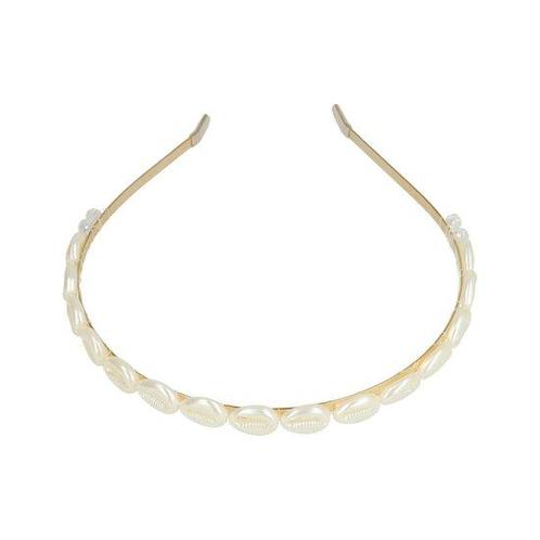 Diadeem Schelpen Kralen 1cm Goud Wit, Sieraden, Tassen en Uiterlijk, Uiterlijk | Haarverzorging, Verzenden