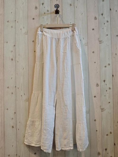 Puur linnen broek met elastische talie - brede pijpen aan, Kleding | Dames, Tops