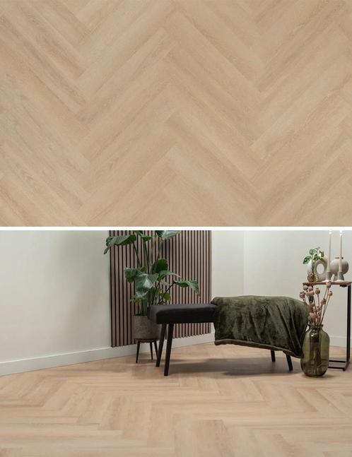 Floer Visgraat PVC Onbehandeld Eiken FLR-3517 - UItlopend!, Doe-het-zelf en Verbouw, Vloerdelen en Plavuizen, Nieuw, Verzenden
