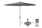 Platinum Riva stokparasol 3 m. rond - Olive met voet en hoes, Tuin en Terras, Tuinsets en Loungesets, Verzenden, Nieuw, Overige materialen