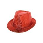 Rood glitter hoedje met pailletten - Feesthoeden overig, Verzenden, Nieuw