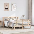 vidaXL Bedframe met hoofdbord massief grenenhout 120x200 cm, Bruin, Verzenden, Nieuw, Twijfelaar