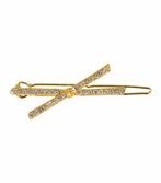 Haarspeld haarclip - Strik strass steentjes 4,5cm - Goud, Nieuw