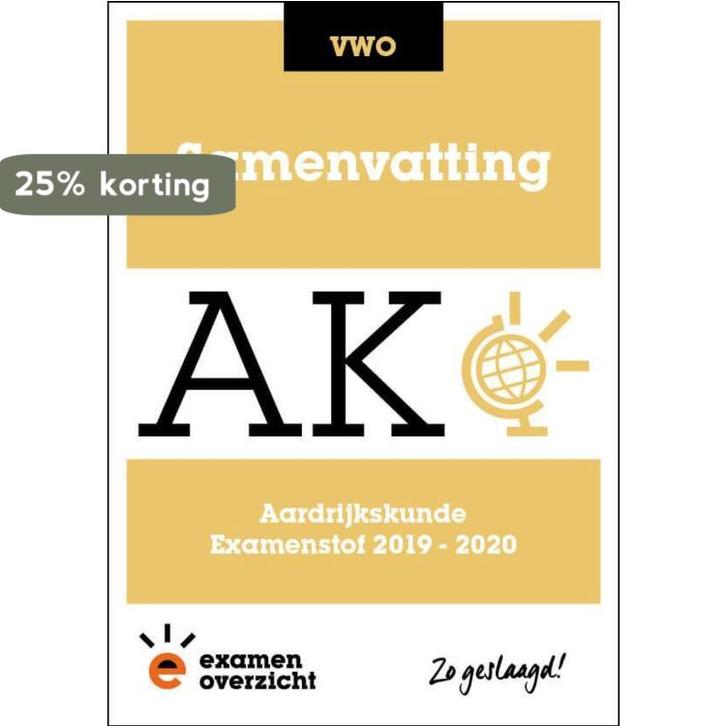 ExamenOverzicht - Samenvatting Aardrijkskunde VWO, Boeken, Schoolboeken, Gelezen, Verzenden