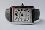 Horloge Cartier Tank Solo XL 11/2018 Full set, Goede Staat, Overige merken, Leer, Staal, Polshorloge