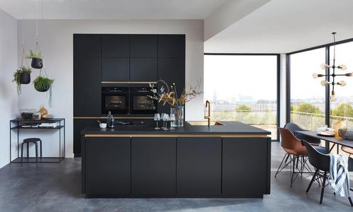 Nieuwe zwarte keuken met apparatuur en garantie (ref: Harry), Huis en Inrichting, Keuken | Complete keukens, Zwart, Nieuw, Greeploos