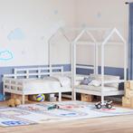 vidaXL Kinderbed met bank en huisje massief grenenhout wit, 90 cm, Eenpersoons, Verzenden, Wit