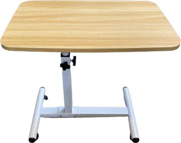 Bedtafel verstelbaar wit frame - licht bruin blad beschikbaar voor biedingen
