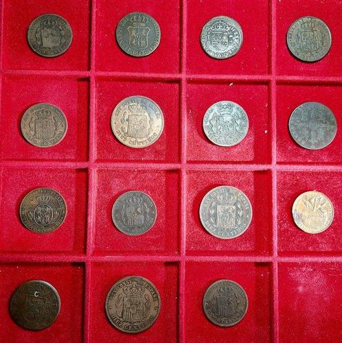 Spanje. Isabel II. Lotto di 15 Monete 1604 / 1878 (Zonder, Postzegels en Munten, Munten | Europa | Niet-Euromunten