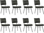 Set van 8 Leren eetkamerstoelen - Echt leer, Industrieel, Co, Overige kleuren, Nieuw, Ophalen of Verzenden, Vijf, Zes of meer stoelen
