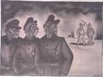 Fascisten durven arbeiders niet aan op spotprent (Lithos), Antiek en Kunst, Kunst | Litho's en Zeefdrukken, Verzenden