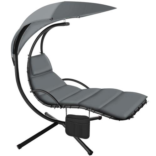 Hangstoel Elaria met zonnedak en zijvak - grijs, Tuin en Terras, Overige Tuin en Terras, Verzenden