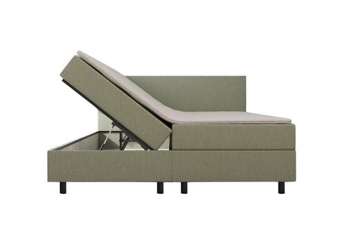 Mörgenn Opberg Boxspring Groen - 140x200 cm, Huis en Inrichting, Slaapkamer | Boxsprings, Groen, Nieuw, Verzenden