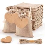 Jute giftbags incl. hartvormig kraft kaartje aan jute touw, Hobby en Vrije tijd, Knutselen, Verzenden, Nieuw, Materiaal