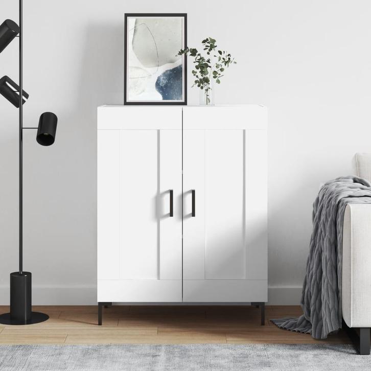 vidaXL Dressoir 69,5x34x90 cm bewerkt hout wit, Huis en Inrichting, Kasten | Dressoirs, 25 tot 50 cm, Nieuw, 50 tot 100 cm, Overige houtsoorten