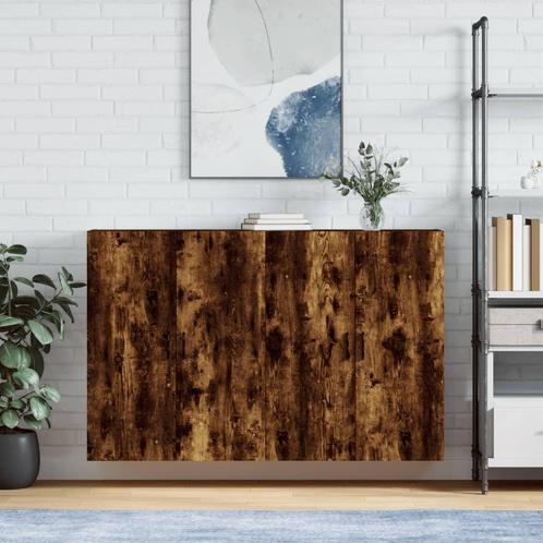 vidaXL Hangkasten 2 st 69,5x34x90 cm gerookt eikenkleurig, Huis en Inrichting, Kasten | Buffetkasten, 25 tot 50 cm, Nieuw, Overige houtsoorten