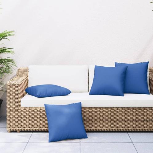 vidaXL Bankkussens 4 st 60x60 cm stof koningsblauw, Huis en Inrichting, Woonaccessoires | Kussens, Blauw, Nieuw, Verzenden